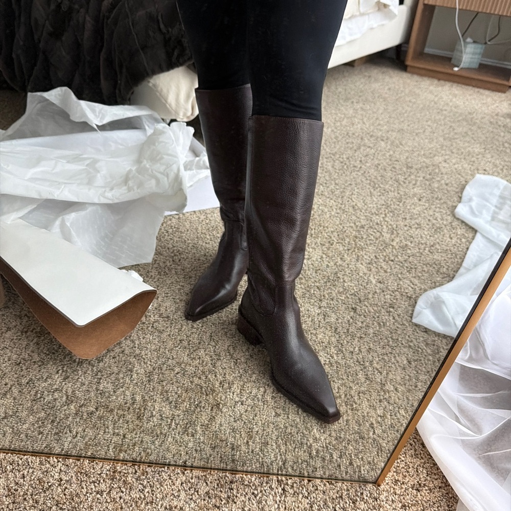 Larroude Dark Brown Heeled Boots